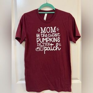 Cute Maroon Pumpkin Patch T-shirt for Moms S
